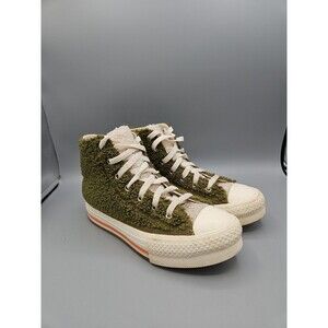 Converse All Star Sherpa Fuzzy High Top Sneakers Shoes Sz 4 US Green Hi Eva Lift
